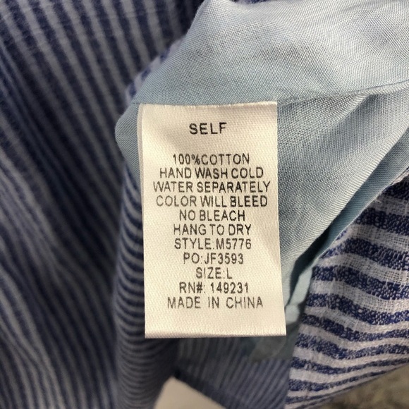 Kori America Blue Striped Off The Shoulder Dress - Picture 6 of 6